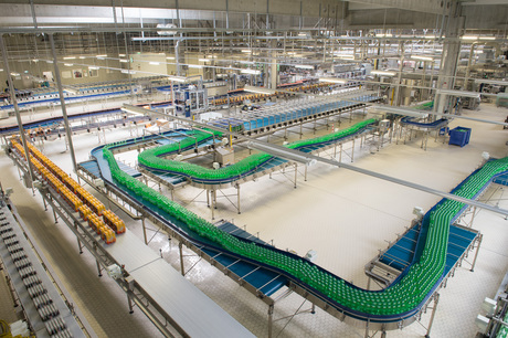 Soft drinks plant designed for high production capacity from a small footprint