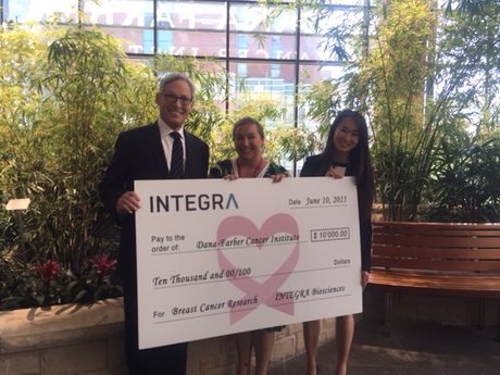 INTEGRA's $10,000 cancer centre donation INTEGRA's $10,000 cancer centre donation