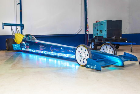 Solar-powered dragster setting out to break records Solar-powered dragster setting out to break records