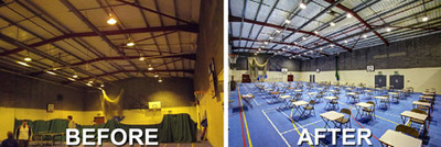 LED lighting brightens up school hall