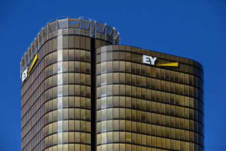 Golden building with smart technology that responds to the environment