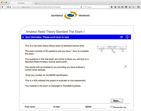 WIA trials online exams