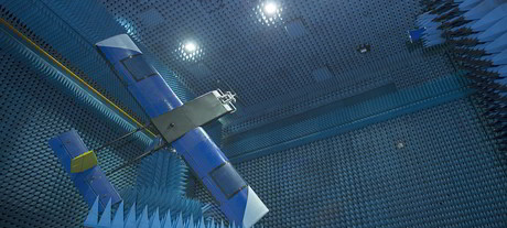 Testing steerable satellite antennas for drones