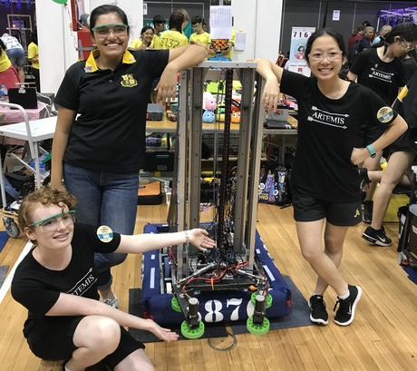 All-girls school robotics team compete in robotics competition