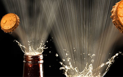 Hygienic beer caps using UV LED technology