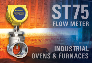 Thermal mass flow meter provides precise gas line control for ovens and furnaces Thermal mass flow meter provides precise gas line control for ovens and furnaces
