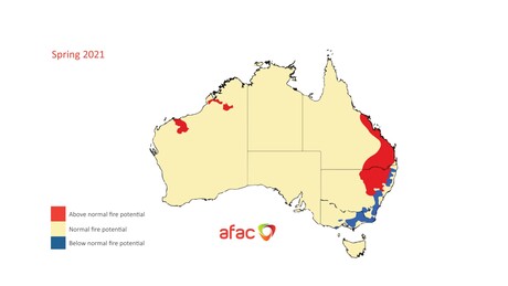 AFAC bushfire outlook for spring 2021