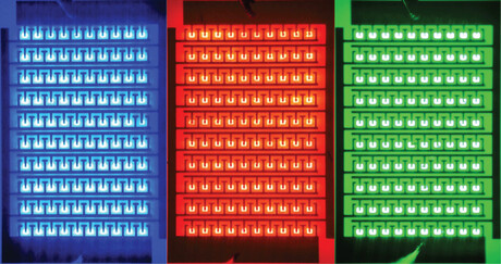 Full-colour LEDs on the microscale