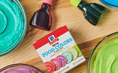 Food colouring in recycled bottles Food colouring in recycled bottles