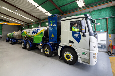 Electric milk tanker on the road in NZ for Fonterra