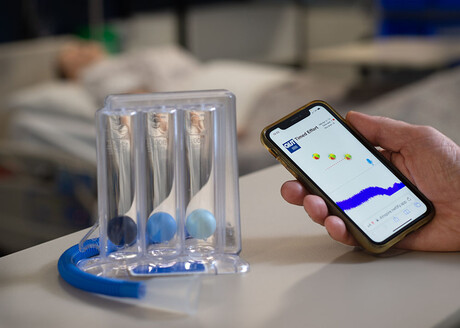 Virtual lung therapy delivered through a smartphone app