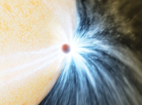 Red giant caught devouring a planet for the first time