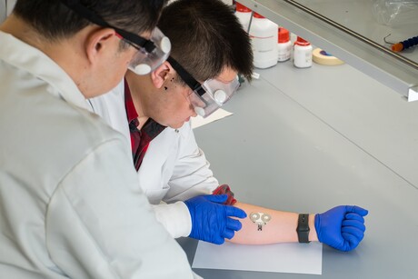 Wearable health sensor charges without wires or batteries