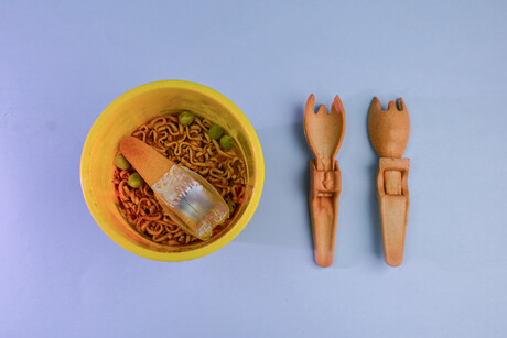 Plant-based fork for Maggi noodles