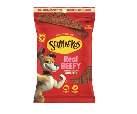 Schmackos dog treats now packaged with 60% recycled content Schmackos dog treats now packaged with 60% recycled content
