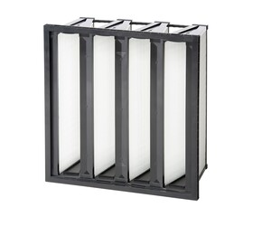 Camfil Australia Opakfil ES V-Bank air filter with Works with WELL designation Camfil Australia Opakfil ES V-Bank air filter with Works with WELL designation