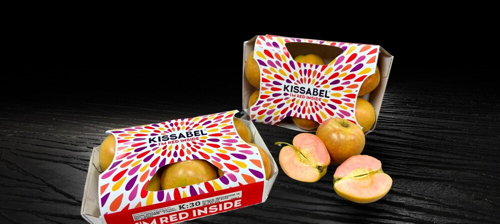 Linerless apple pack for innovative fruit
